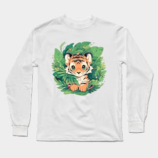 Cute Chibi Tiger Cub Long Sleeve T-Shirt